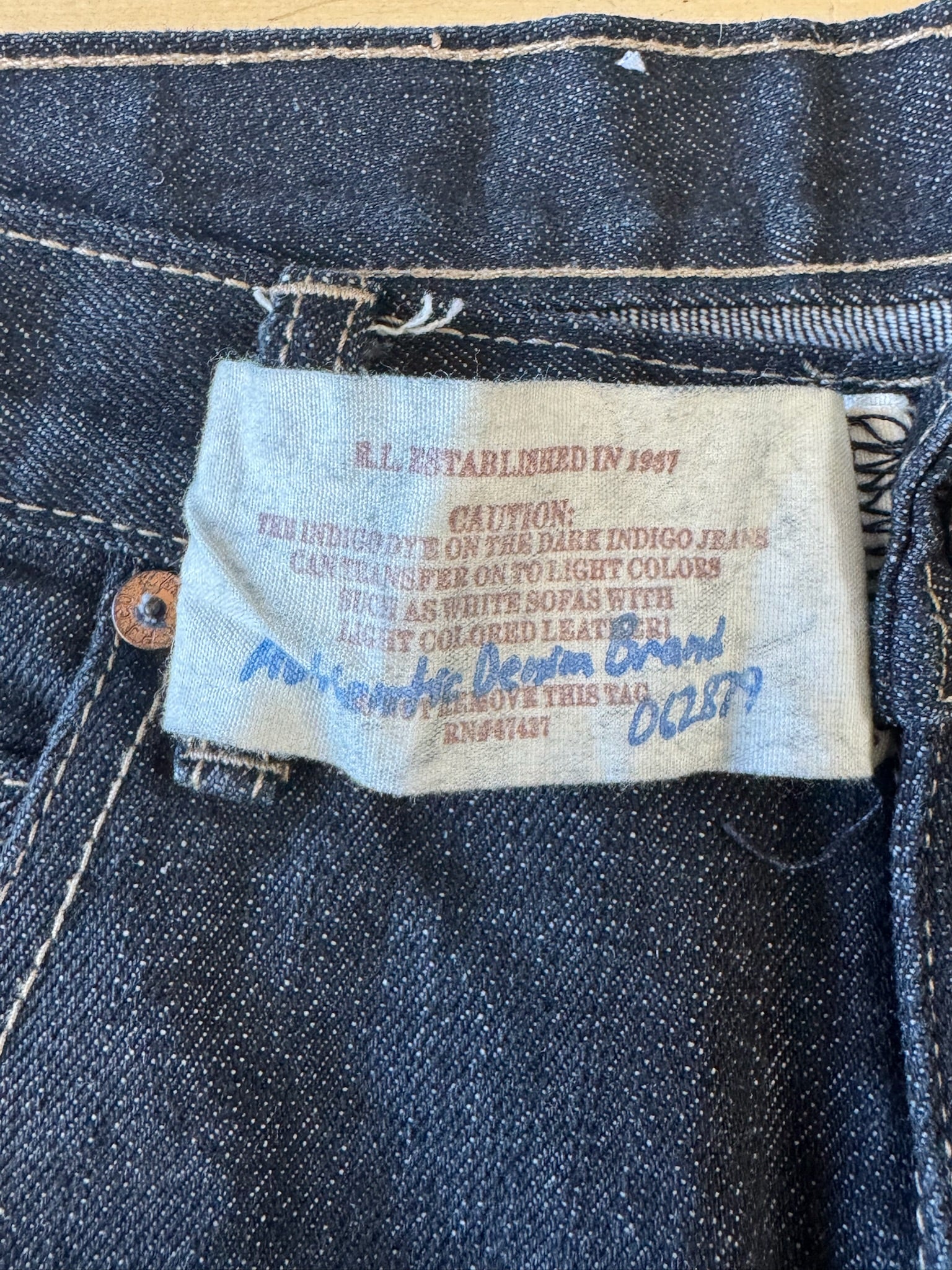 Ralph Lauren RL custom order grey jeans 34x34