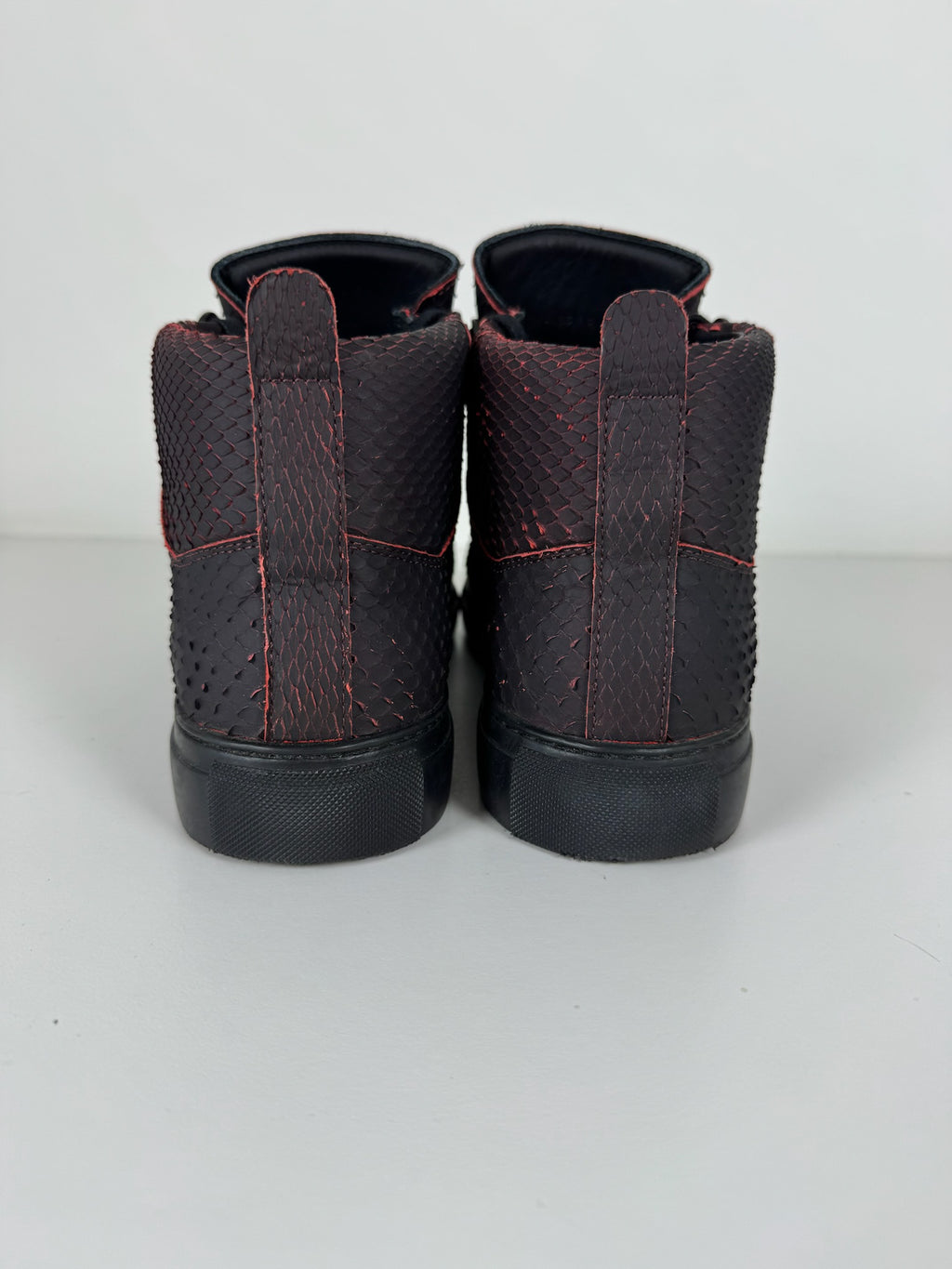 Balenciaga red snake skin arenas size 11