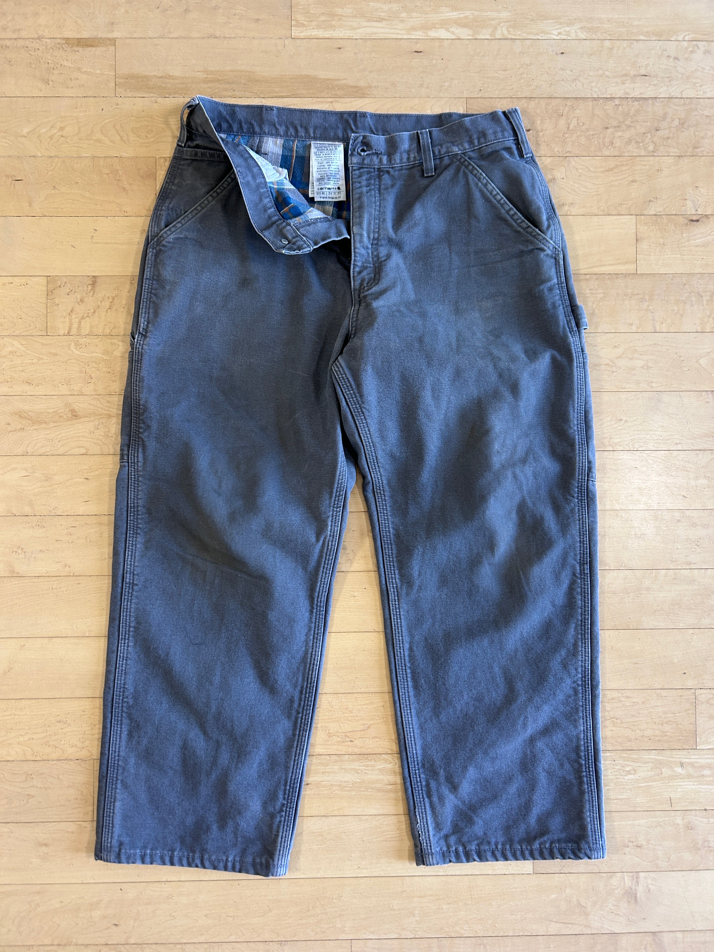 Carhartt lined jeans quality grey 34x30