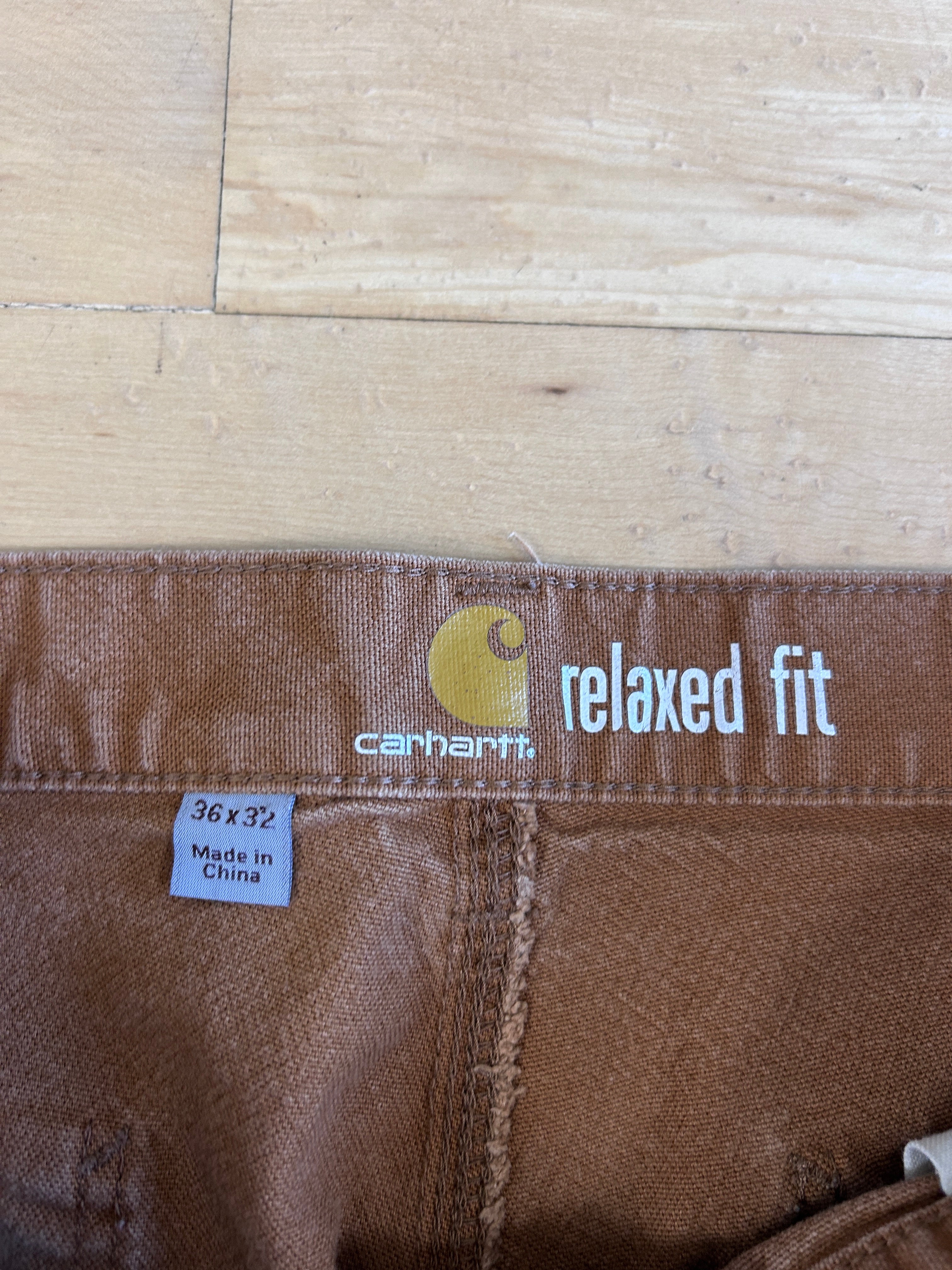 Carhartt tan double knee bleached 36x32