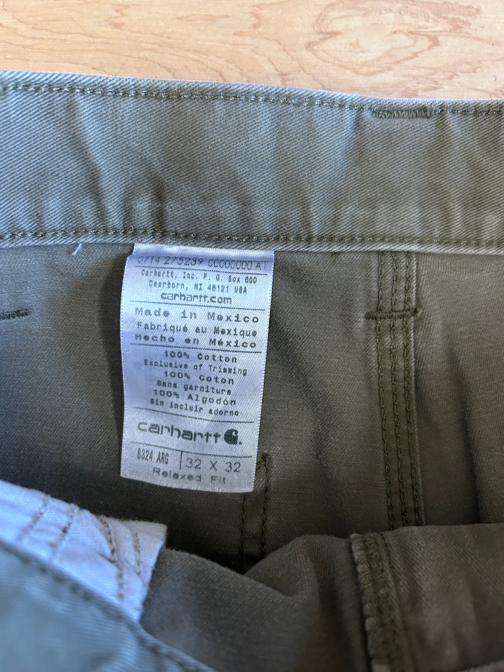 Carhartt green jeans 32x32
