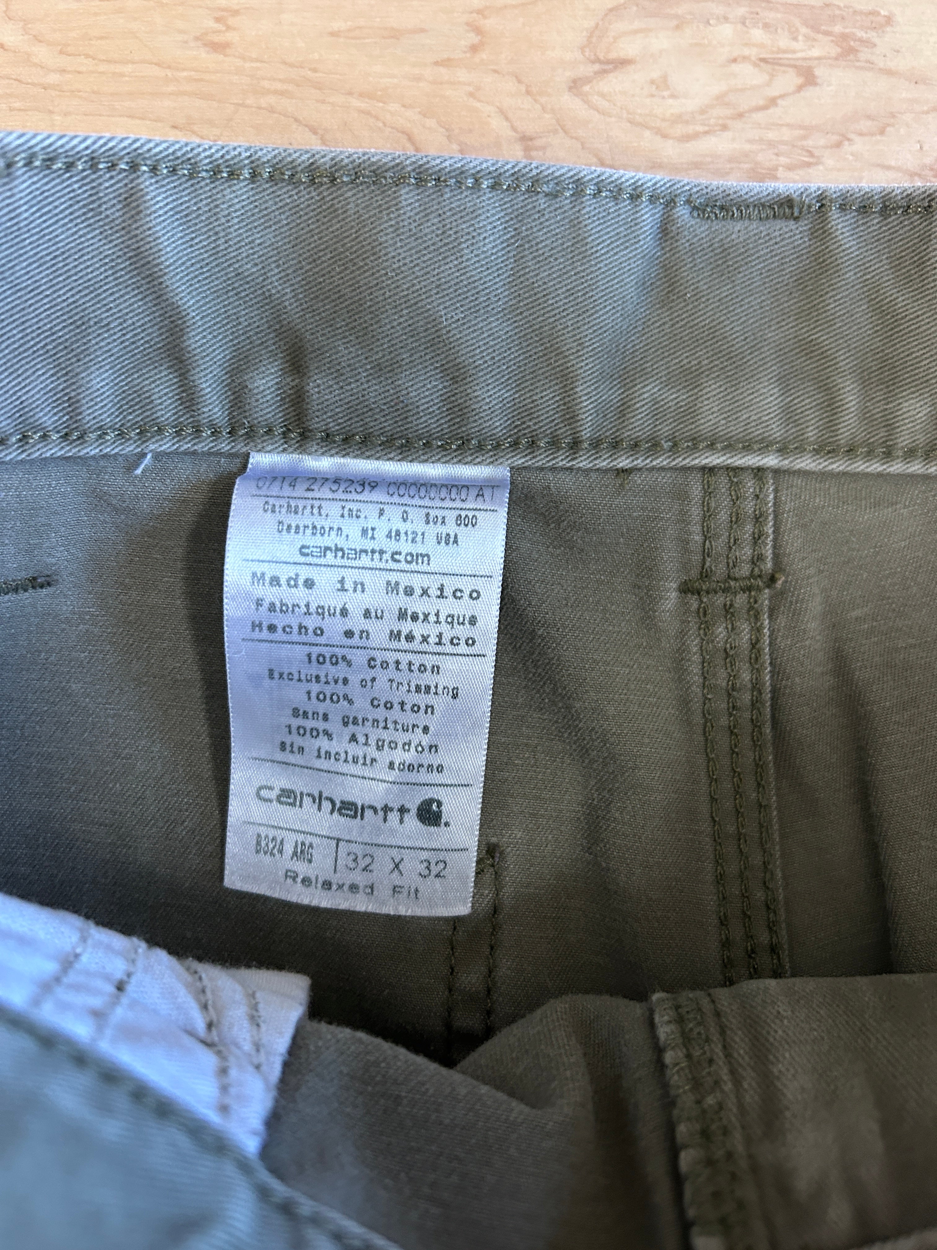 Carhartt green jeans 32x32